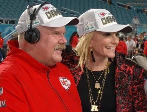 Tammy Reid with her husband Andy Reid in the field.